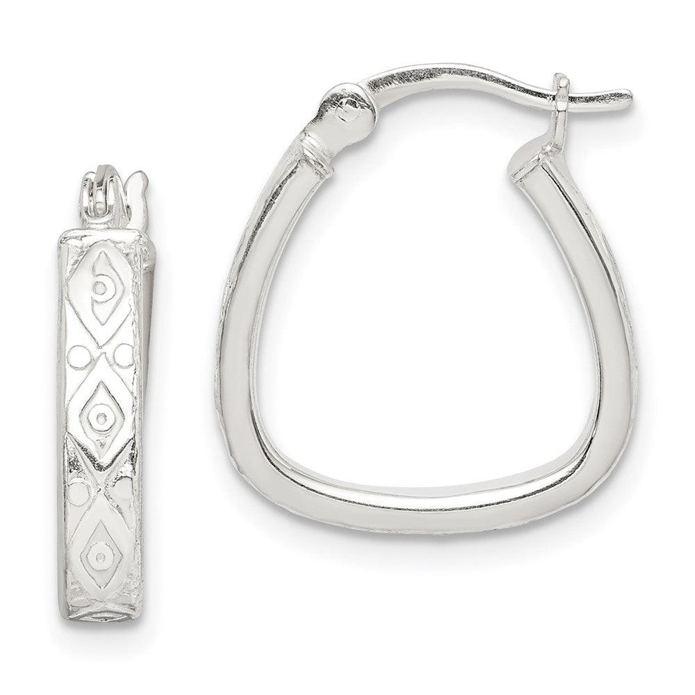 Sterling Silver Patterned 3mm Hoop Earrings