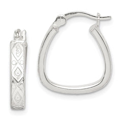 Sterling Silver Patterned 3mm Hoop Earrings