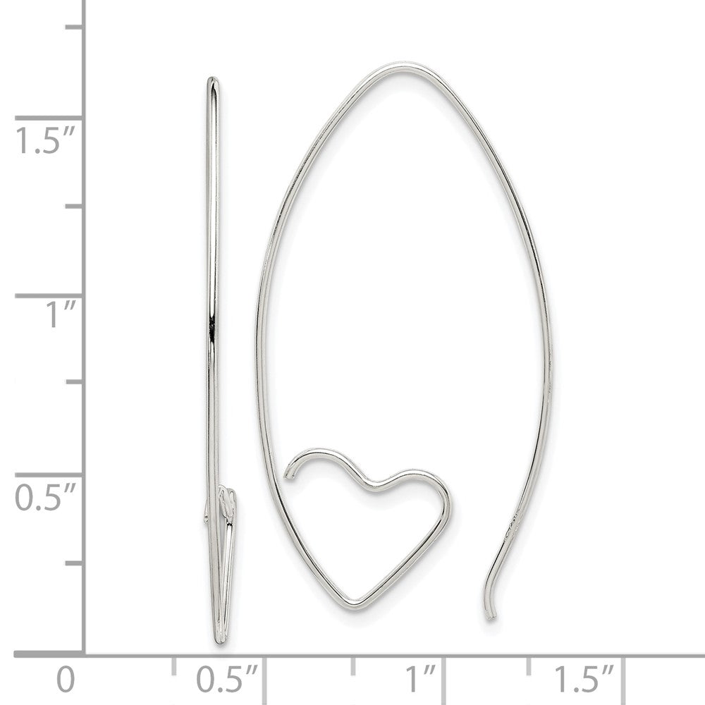 Sterling Silver Heart Threader Earrings