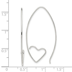 Sterling Silver Heart Threader Earrings