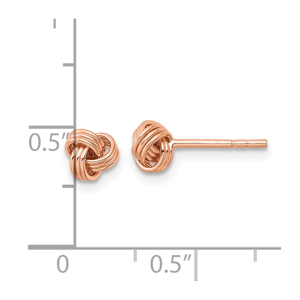 Rose Gold-plated Sterling Silver Polished Love Knot Post Earrings