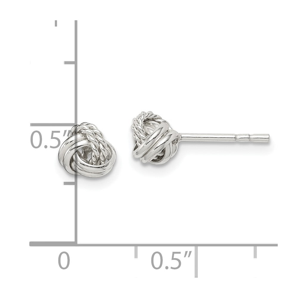 Sterling Silver Love Knot Post Earrings