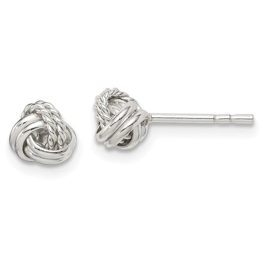 Sterling Silver Love Knot Post Earrings