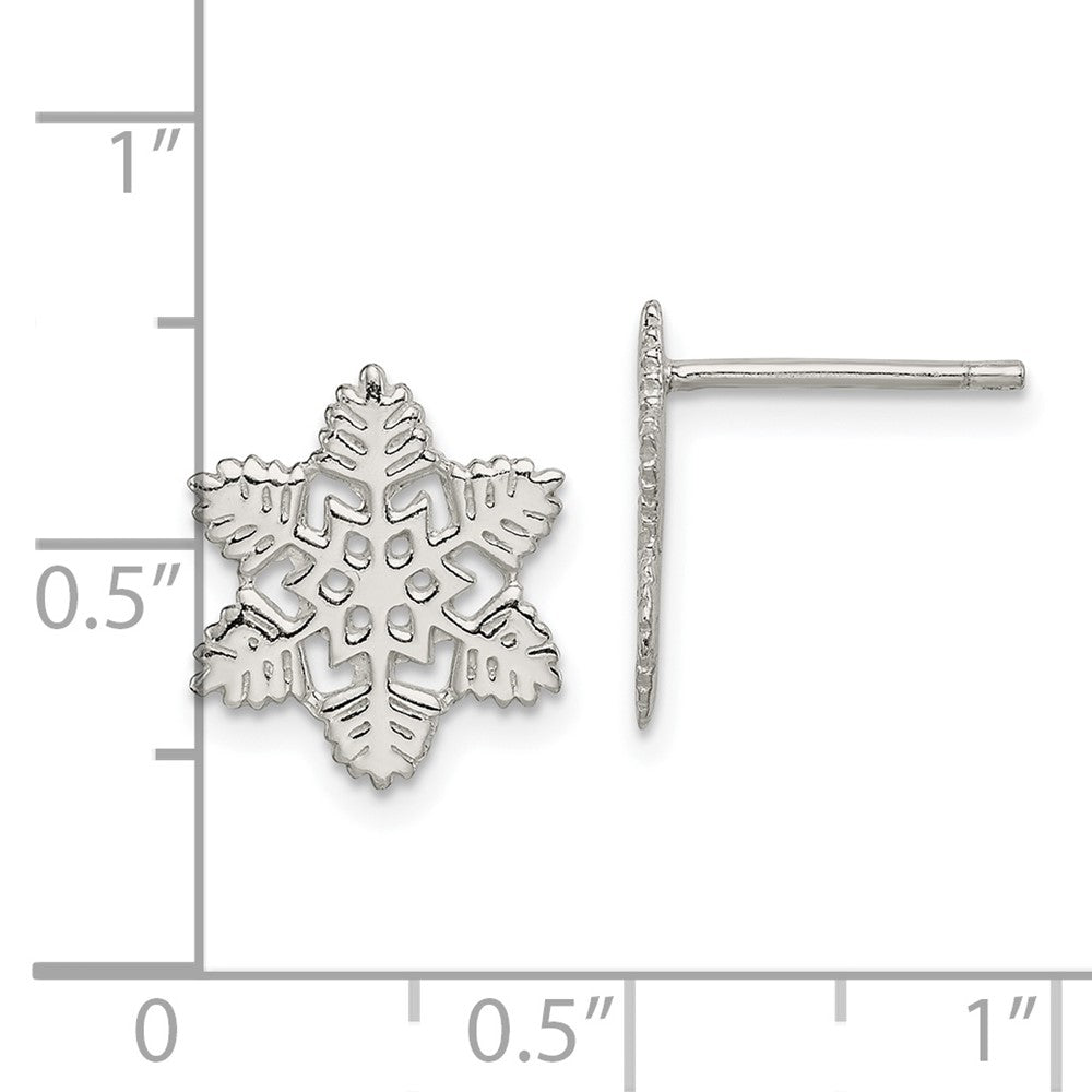 Sterling Silver Snowflake Post Earrings