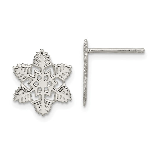 Sterling Silver Snowflake Post Earrings