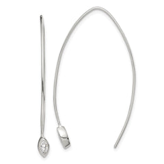 Sterling Silver Oval CZ Threader Earrings