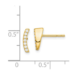 Yellow Gold-plated Sterling Silver CZ Post Earrings