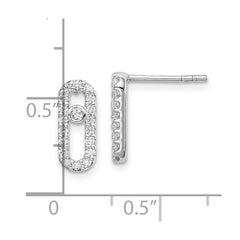 Rhodium-plated Sterling Silver CZ Earrings