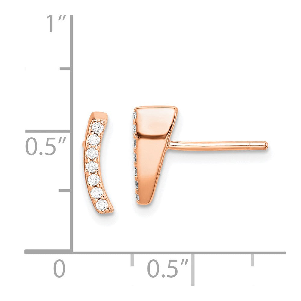 Rose Gold-plated Sterling Silver CZ Post Earrings