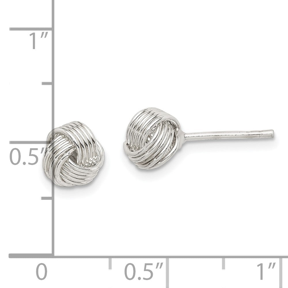 Sterling Silver Love Knot Small Post Earrings