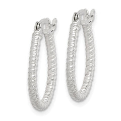 Sterling Silver Twisted 2.5mm Teardrop Hoop Earrings