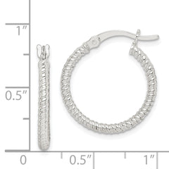 Sterling Silver Twisted 2x20mm Round Hoop Earrings