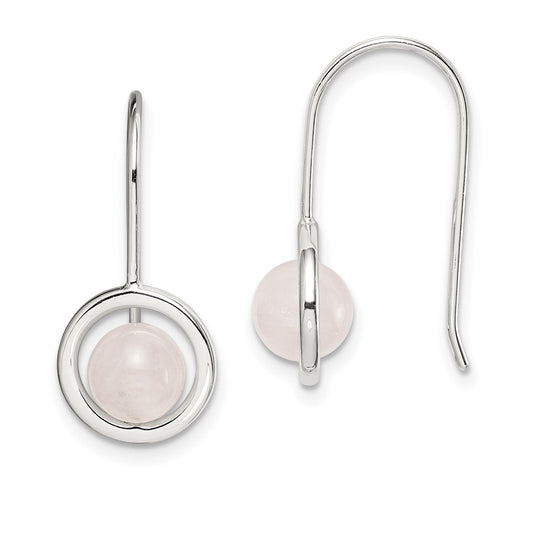 Sterling Silver Pink Chalcedony Dangle Earrings