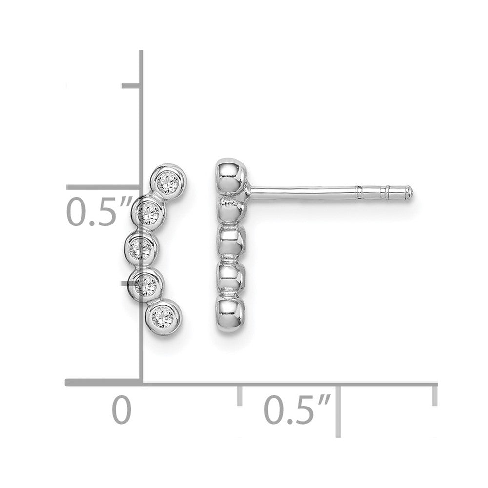 Rhodium-plated Sterling Silver CZ Post Earrings