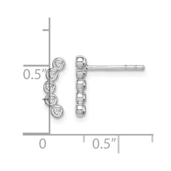 Rhodium-plated Sterling Silver CZ Post Earrings