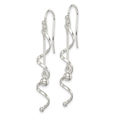 Sterling Silver Polished Twisted Dangle Earrings