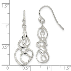 Sterling Silver Polished Twisted Dangle Earrings