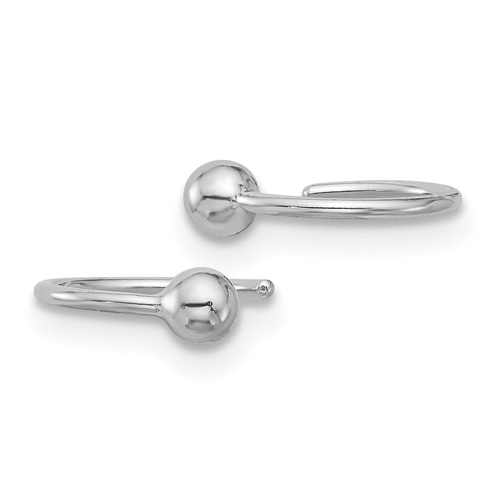 Rhodium-plated Sterling Silver Ball Ear Cuffs