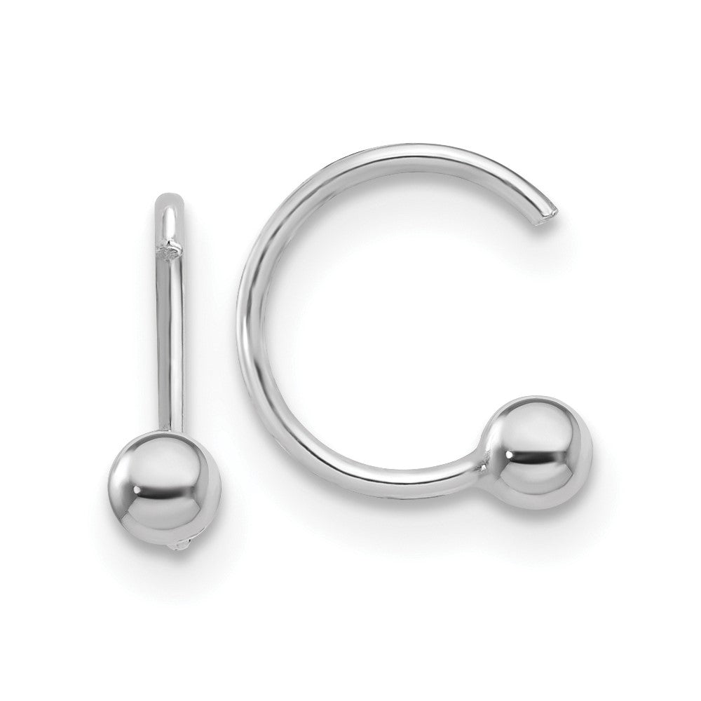 Rhodium-plated Sterling Silver Ball Ear Cuffs
