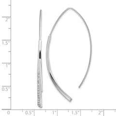 Rhodium-plated Sterling Silver CZ Threader Earrings