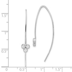 Rhodium-plated Sterling Silver 3-CZ Threader Earrings