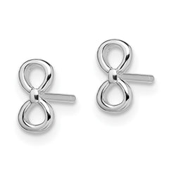 Rhodium-plated Sterling Silver Infinity Post Earrings