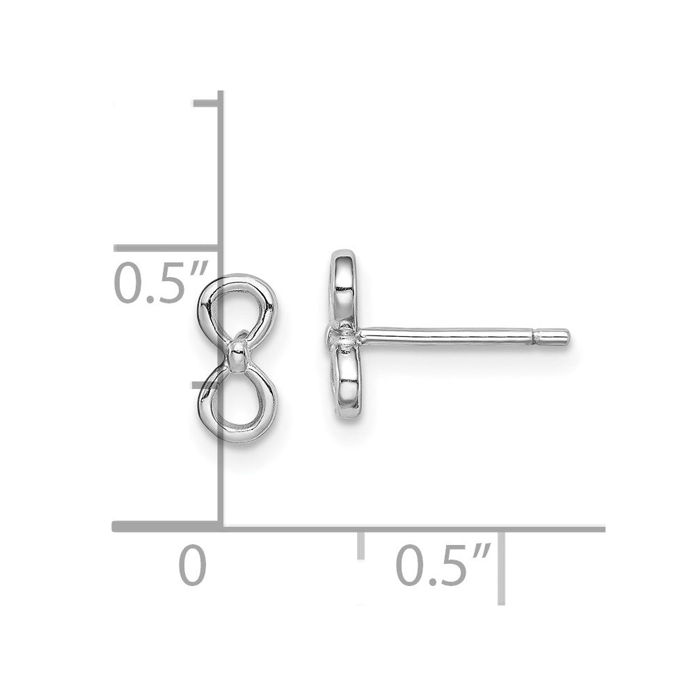 Rhodium-plated Sterling Silver Infinity Post Earrings