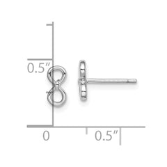 Rhodium-plated Sterling Silver Infinity Post Earrings