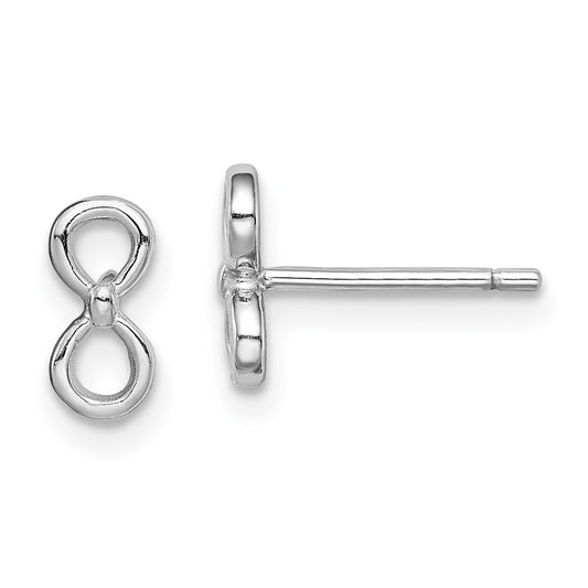 Rhodium-plated Sterling Silver Infinity Post Earrings