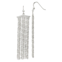 Sterling Silver Multi-strand Rope Chain Dangle Earrings