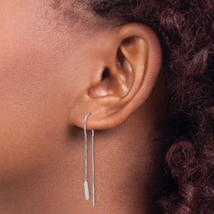 Rhodium-plated Sterling Silver CZ Threader Earrings