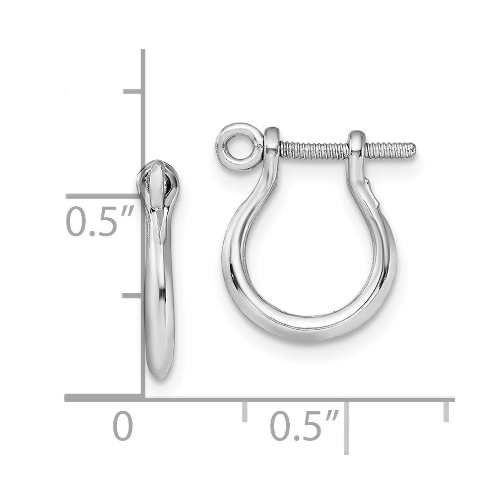 Sterling Silver Polished Small Shackle Link Screw Earrings