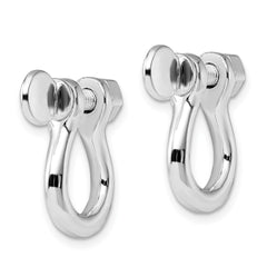 Sterling Silver Polished Large Shackle Link Screw Single Earrings