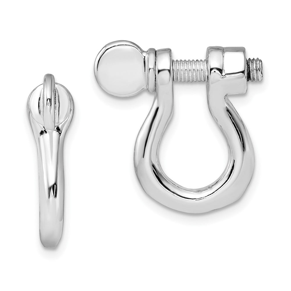 Sterling Silver Polished Large Shackle Link Screw Single Earrings