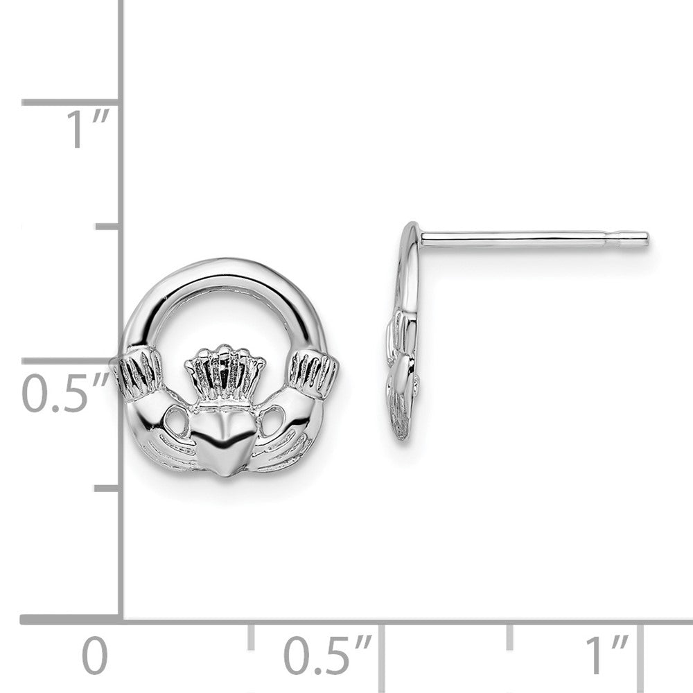 Sterling Silver Polished Claddagh Post Earrings