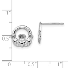 Sterling Silver Polished Claddagh Post Earrings