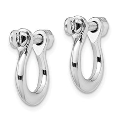 Sterling Silver Polished Medium Shackle Link Screw Earrings