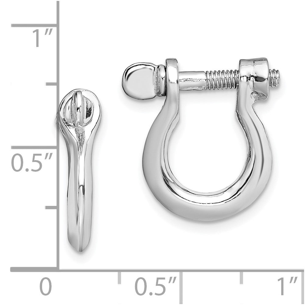 Sterling Silver Polished Medium Shackle Link Screw Earrings