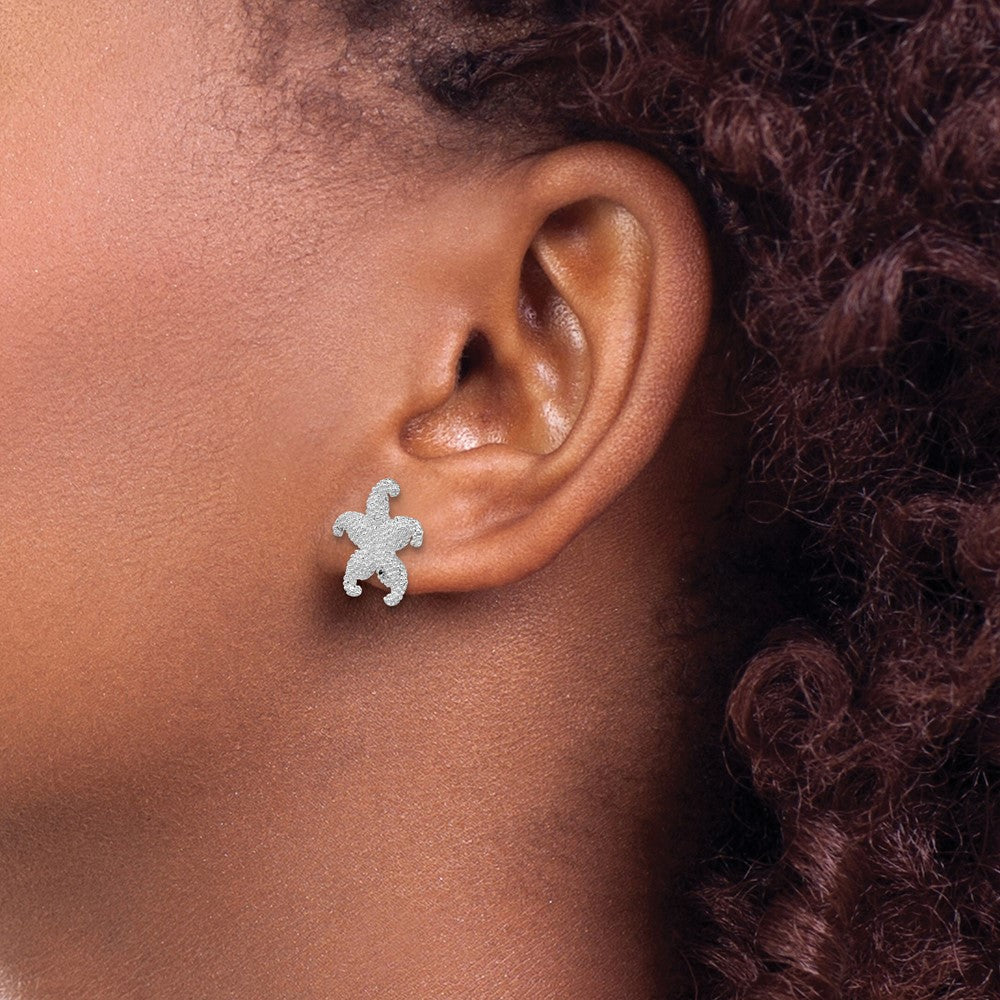 Sterling Silver Polished Starfish Post Earrings