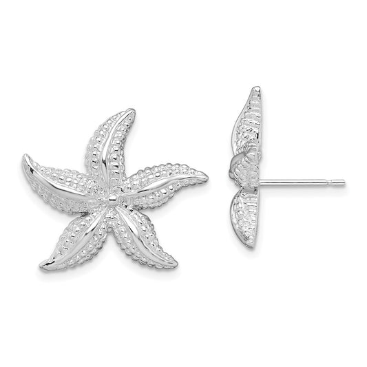 Sterling Silver Polished Starfish Post Earrings