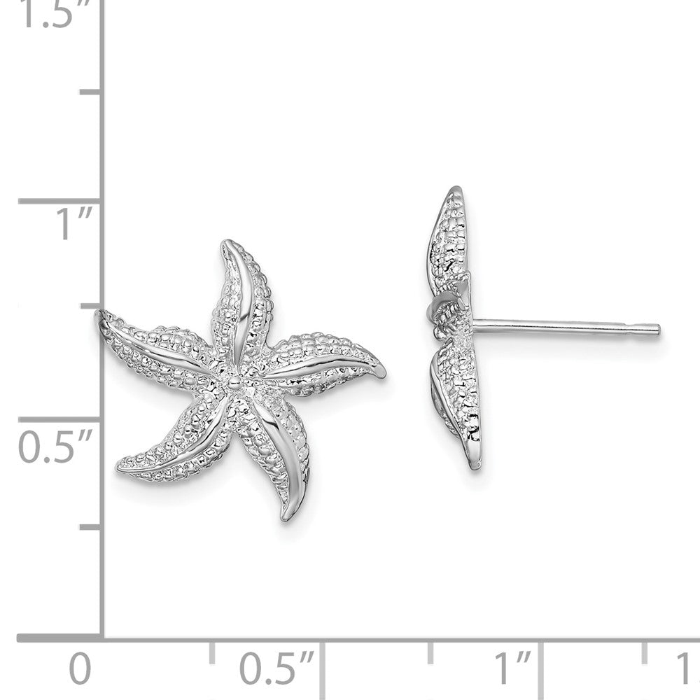 Sterling Silver Polished Small Starfish Post Earrings