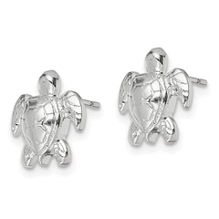 Sterling Silver Polished Mini Sea Turtle Post Earrings