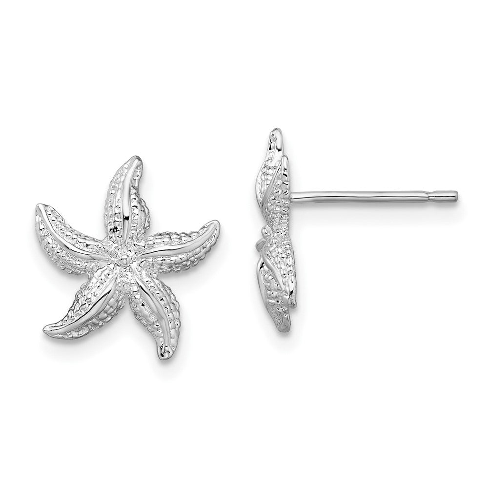 Sterling Silver Polished Starfish Post Earrings