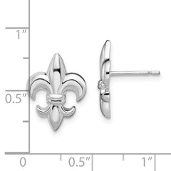 Sterling Silver Polished Small Fleur de Lis Post Earrings