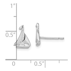 Sterling Silver Polished Mini Sailboat Post Earrings