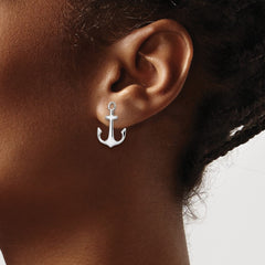 Sterling Silver Polished Anchor Post Earrings