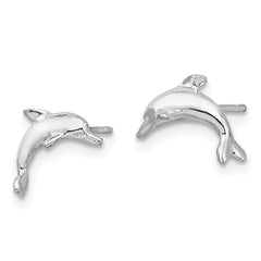 Sterling Silver Polished Dolphin Post Earrings