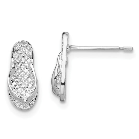 Sterling Silver Polished Flip-flop Post Earrings