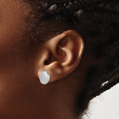 Sterling Silver Polished Scallop Shell Post Earrings