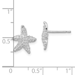Sterling Silver Polished Starfish Post Earrings